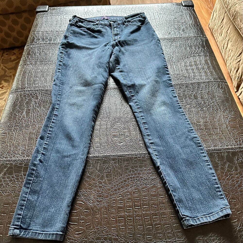 NYDJ Mid Rise Dark Wash Blue Denim Jeans Women's Size 8